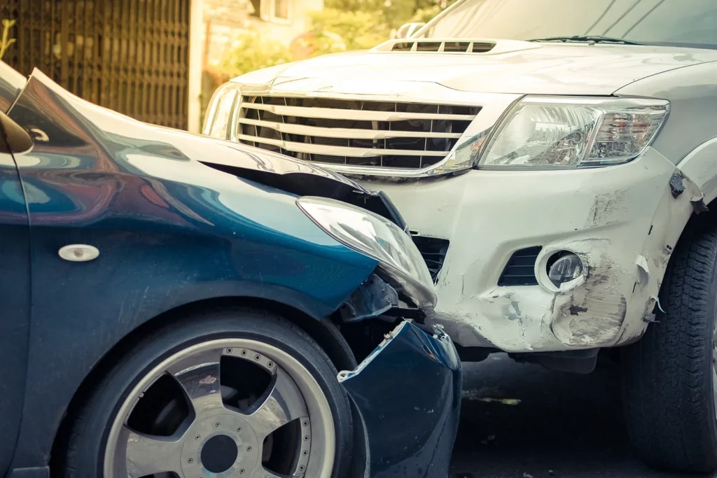 SUV and sedan crashed into each other. Contact the auto accident attorneys at Yonke Law to learn how we can help you after a Kansas City car accident.